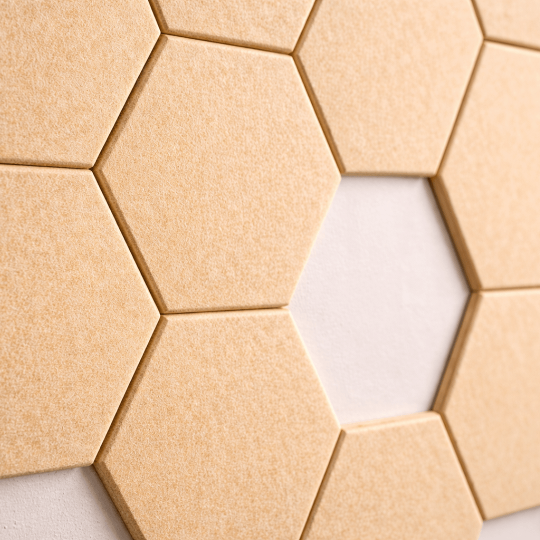 Beige acoustic panels